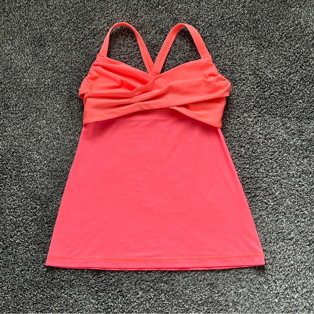 lululemon athletica Orange Wrap It Up Tank Size 8 - Picture 3 of 8